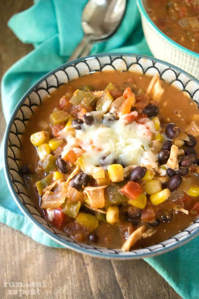 Nothing beats my absolute favorite chicken chili recipe! Find the recipe at runlifteatrepeat.com!