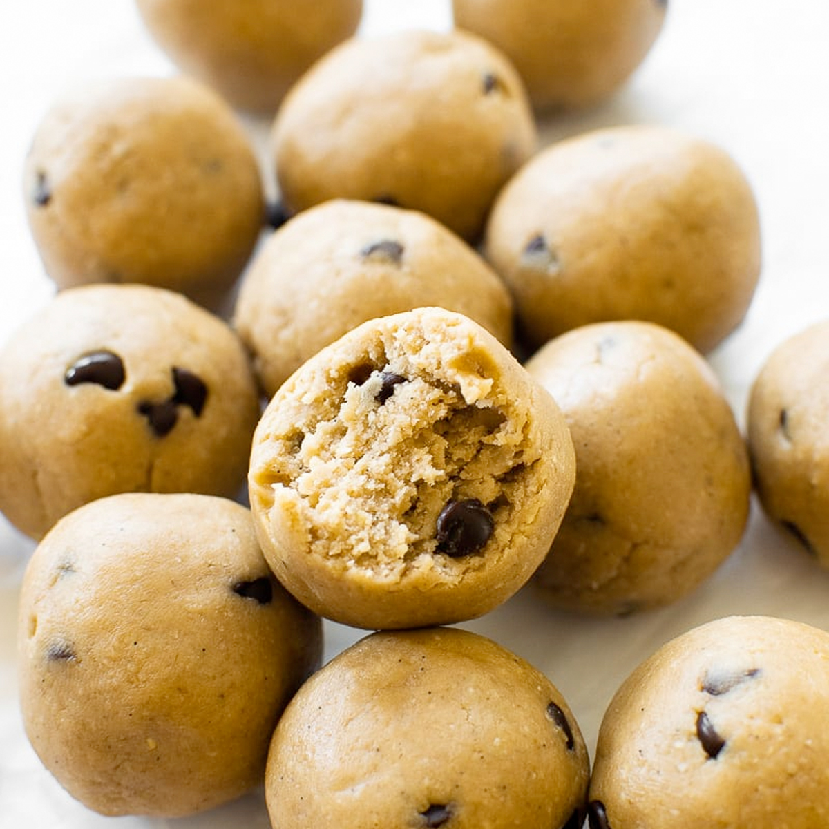 Chocolate Chip Cookie Dough Balls Made with PB2
