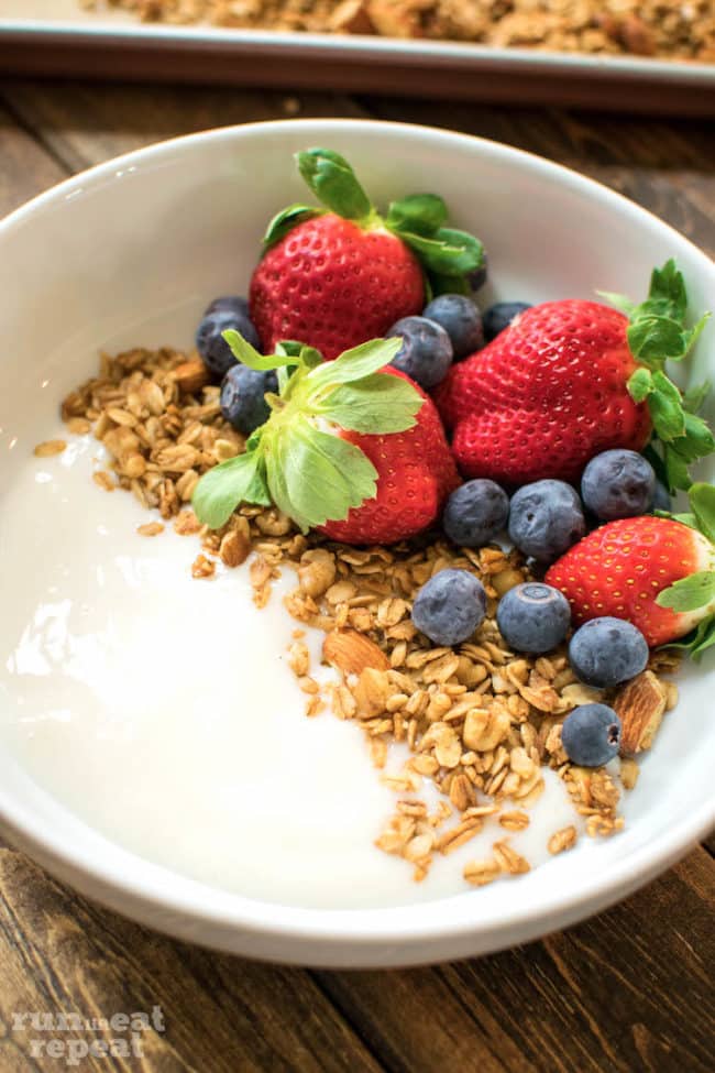 Vanilla Nut Granola. Run Lift Eat Repeat