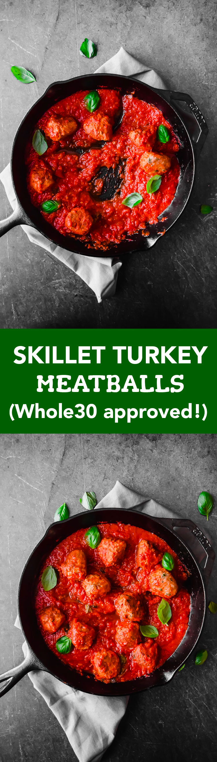 This is my favorite recipe for classic turkey meatballs in a skillet— perfectly spiced and hardly any work! Also Whole30 approved!