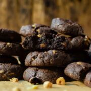 These brownie cookies are fudgy, thick, and chewy with big chunk of chocolate and walnuts studded throughout! Find the recipe at runlifteatrepeat.com.