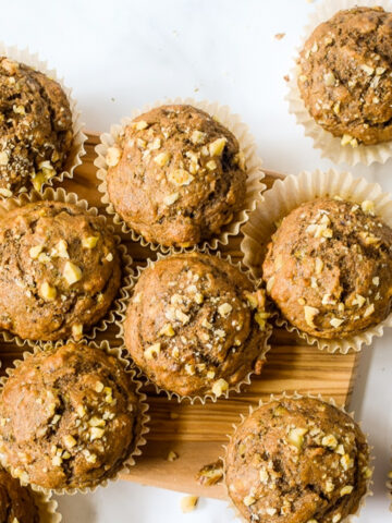 Hearty and satisfying whole wheat muffins filled with bananas and tons of cinnamon!
