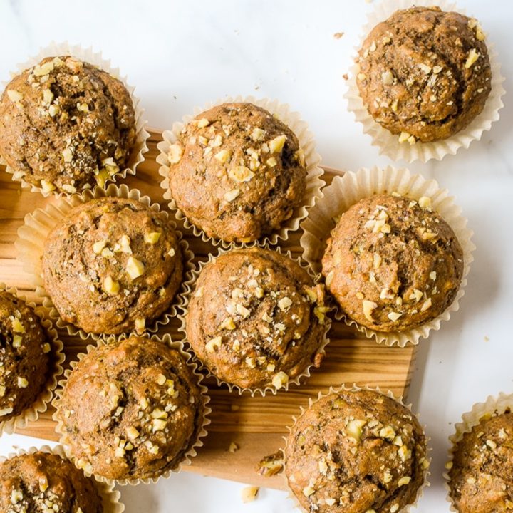 Hearty and satisfying whole wheat muffins filled with bananas and tons of cinnamon!