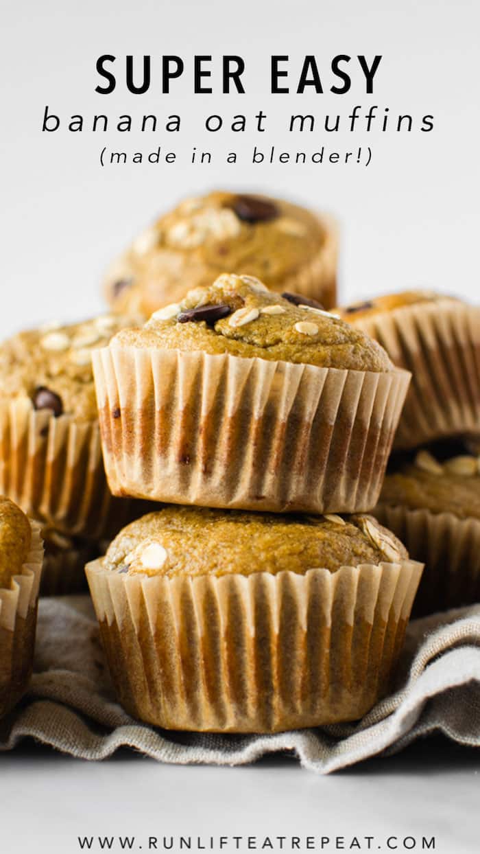  You won't miss the butter, oil or sugar in these easy to make flavorful banana oat muffins, trust me!