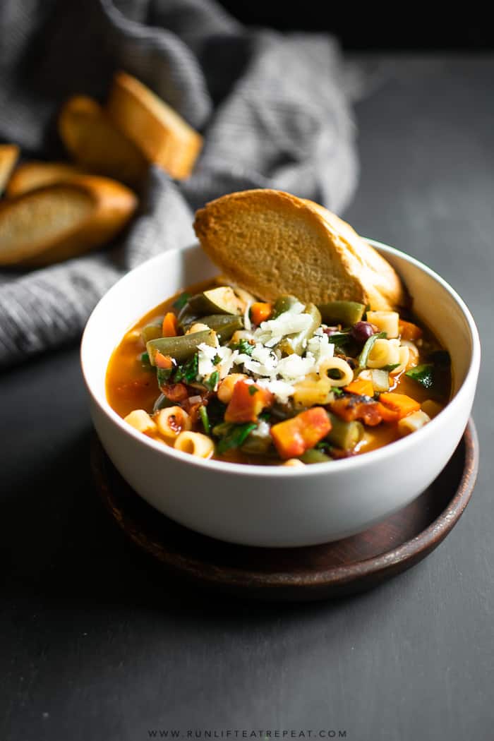 This minestrone soup is a favorite for obvious reasons. It's hearty, filled with tons of vegetables, and packed with flavor. It's the soup recipe that you'll make again and again!