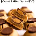 These soft, thick and chewy peanut butter cookies are topped with Reese’s peanut butter cups. Basically every peanut butter lovers dream. #cookies #peanutbutter #blossoms #easy #recipe