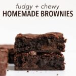 These are the fudgiest homemade brownies that you'll ever have and you'd never know that they were dairy free. The best part: no mixer required and made in just 1 bowl! #brownies #dairyfree #chocolate #homemade #recipe #coocnutoil #fudgy