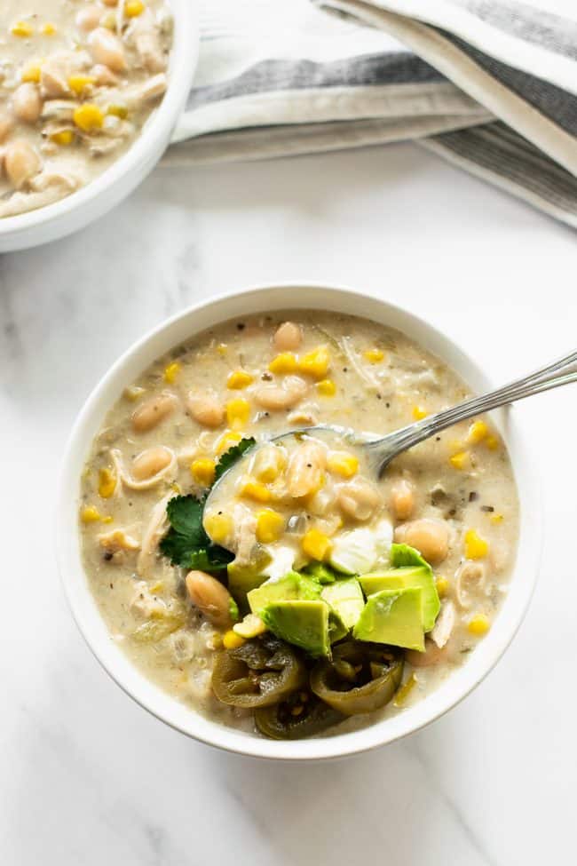 Simple Slow Cooker Verde Chicken Chili