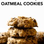 These soft and chewy oatmeal cookies have that classic homemade flavor— made with no refined sugar, hearty oats, and whole wheat flour. Your family will fall in love with this recipe. #cookies #oatmealcookies #healthiercookies