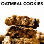 These soft and chewy oatmeal cookies have that classic homemade flavor— made with no refined sugar, hearty oats, and whole wheat flour. Your family will fall in love with this recipe. #cookies #oatmealcookies #healthiercookies