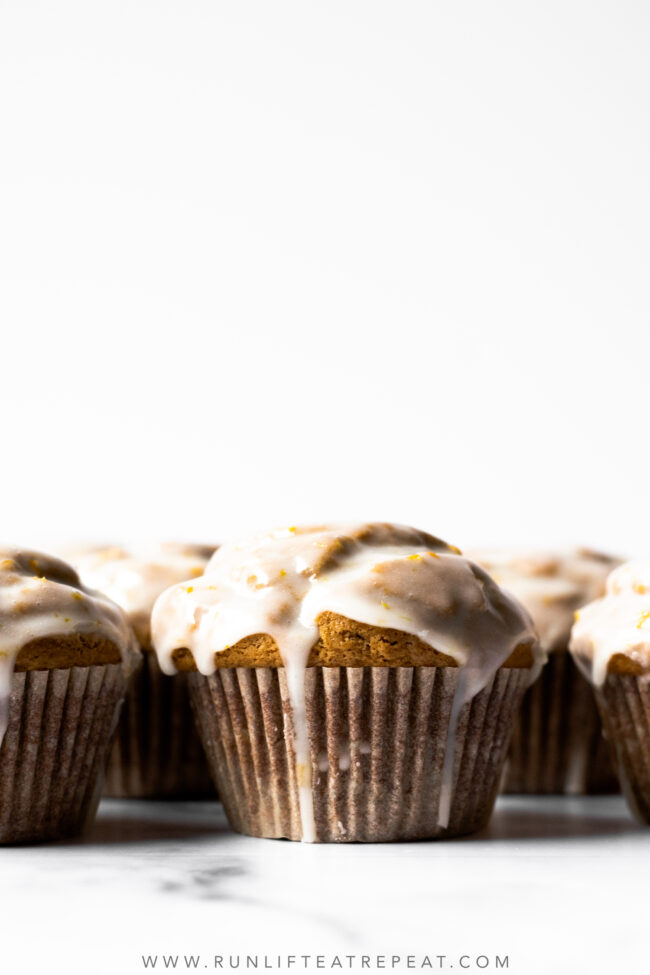 These gingerbread muffins are spiced just right and the zesty orange glaze seeps into the crackly tops. There’s nothing like the combination of ginger and orange— underrated but highly delicious!
