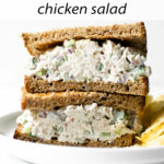 stacked chicken salad sandwich