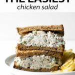 stacked chicken salad sandwich