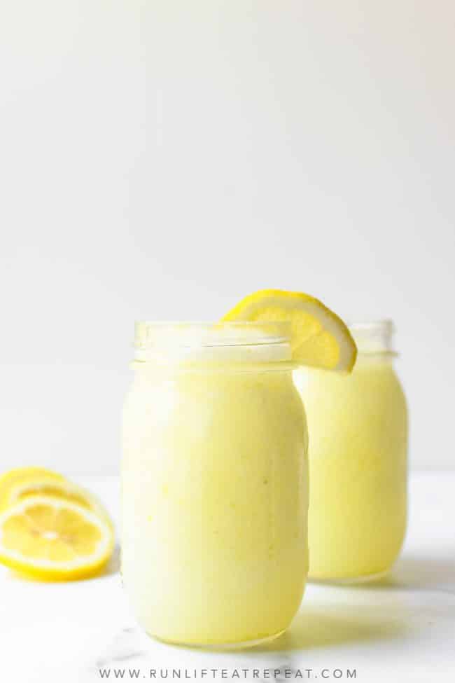 Cold and refreshing, this 5 ingredient frozen lemonade pairs perfectly with a warm sunny day! 