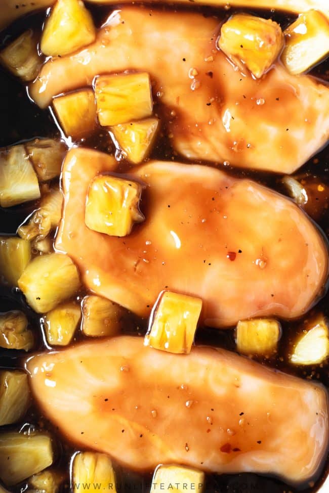 This baked pineapple teriyaki chicken is one of the most popular recipes for two reasons— it's a quick and easy dinner recipe and it's lip-smacking delicious! Ready in just 30 minutes, this dinner recipe will appear frequently in your dinner rotation.