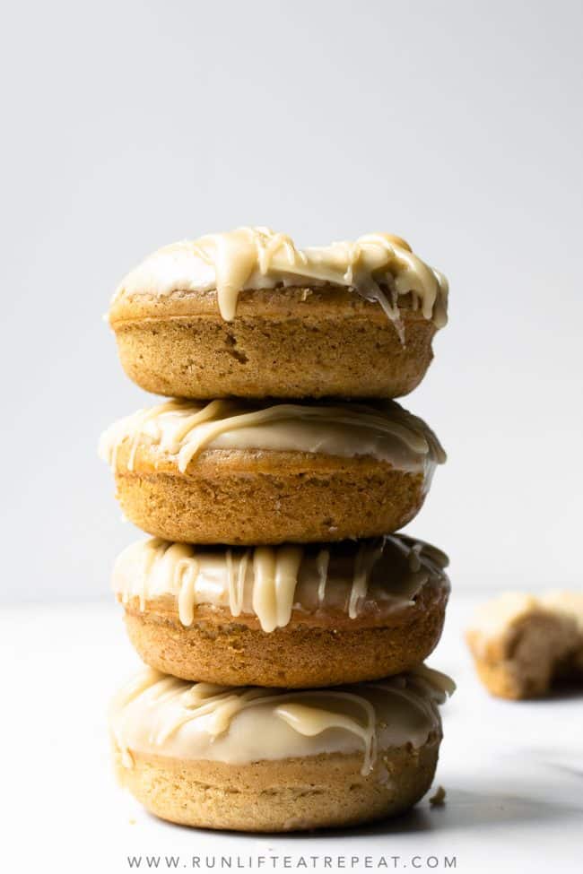 These baked maple frosted donuts are cake-style donuts with a thick, sweet maple frosting. Homemade donuts are a lot easier than you think!