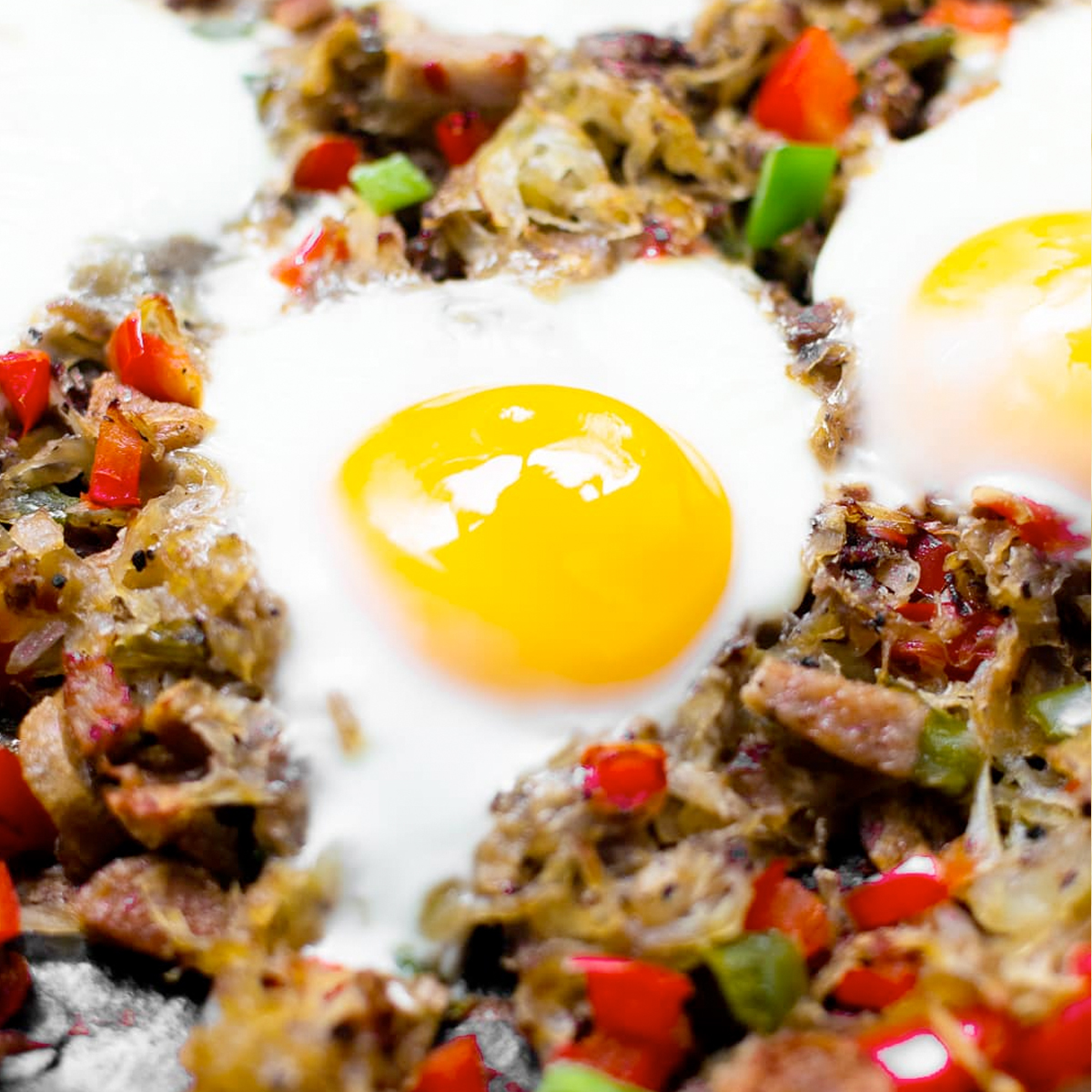 Crispy Hash and Eggs Breakfast Skillet - The Cozy Cook