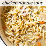 This is my homemade creamy chicken noodle soup recipe. It's a lightened-up version but you'd never know it— family and friends rave about it! It's made in one pot and freezes perfectly!