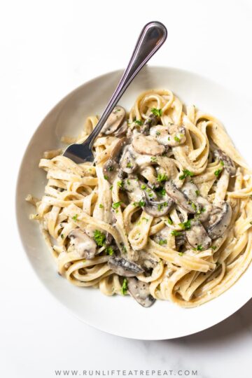 Easy Creamy Mushroom Pasta Recipe - Run Lift Eat Repeat