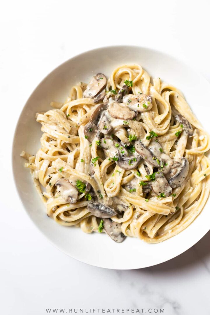 Creamy Mushroom Pasta - Run Lift Eat Repeat