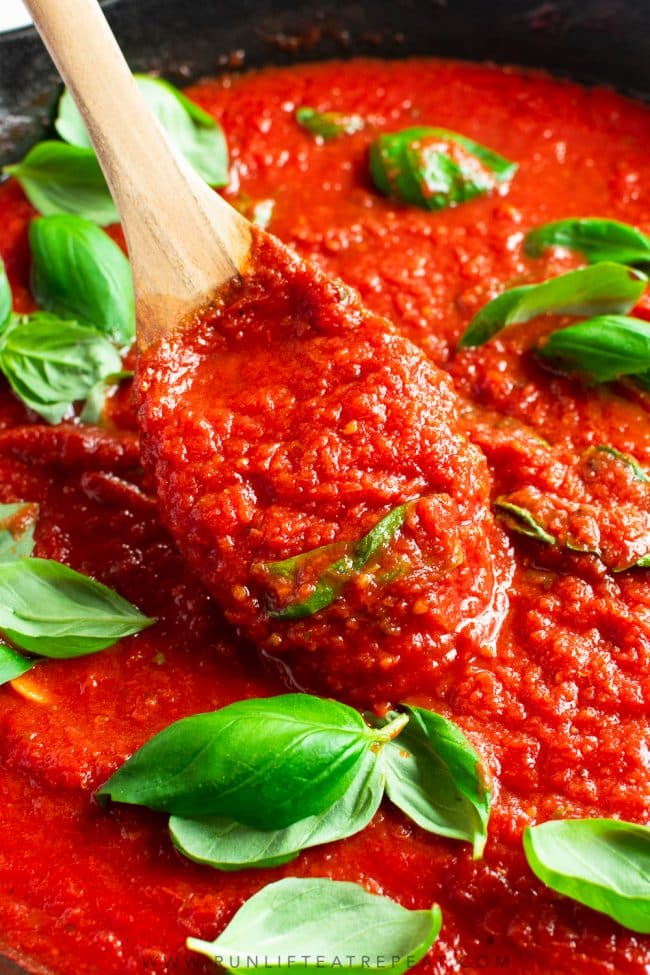This homemade marinara sauce is a family favorite and a recipe that I have been making for years. It's easy to make and the longer it simmers the more the flavors develop. This marinara sauce is a must-try recipe!
