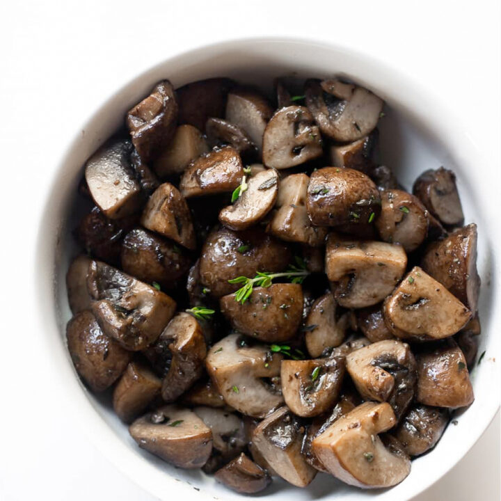 These brown butter garlic mushrooms are the perfect addition to any table, not just for the holidays! The flavor combination is unbeatable!