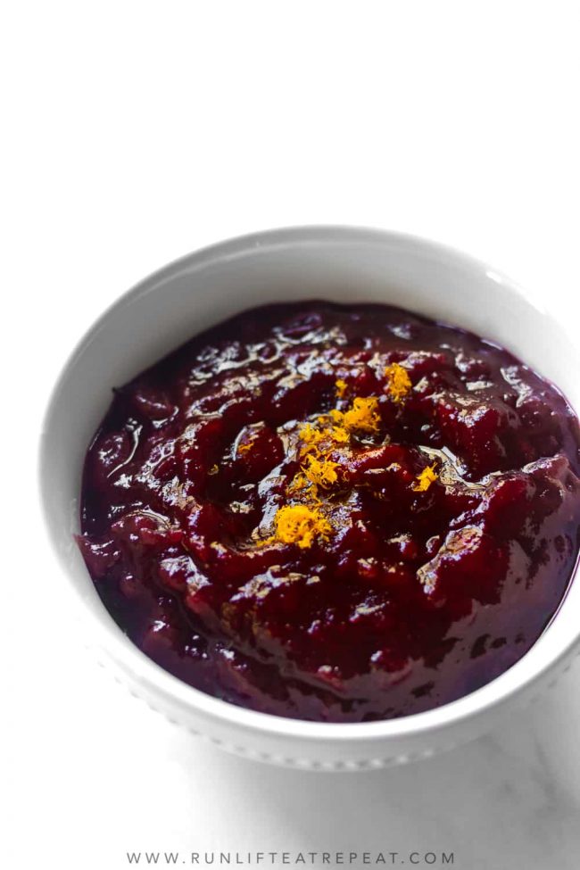 This is our family recipe for homemade cranberry sauce. The sauce is made from just 5 ingredients and ready in 15 minutes. It's flavored with a few secret ingredients that makes this cranberry sauce the best!