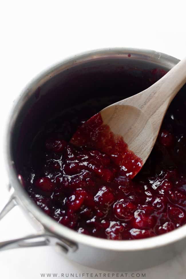 This is our family recipe for homemade cranberry sauce. The sauce is made from just 5 ingredients and ready in 15 minutes. It's flavored with a few secret ingredients that makes this cranberry sauce the best!