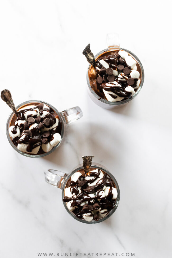 This hot chocolate is ultra creamy, mega chocolate-y and made in a slow cooker— so easy that you can make it anytime! It's a recipe that will be on repeat during the colder months!