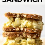 stacked egg salad sandwiches