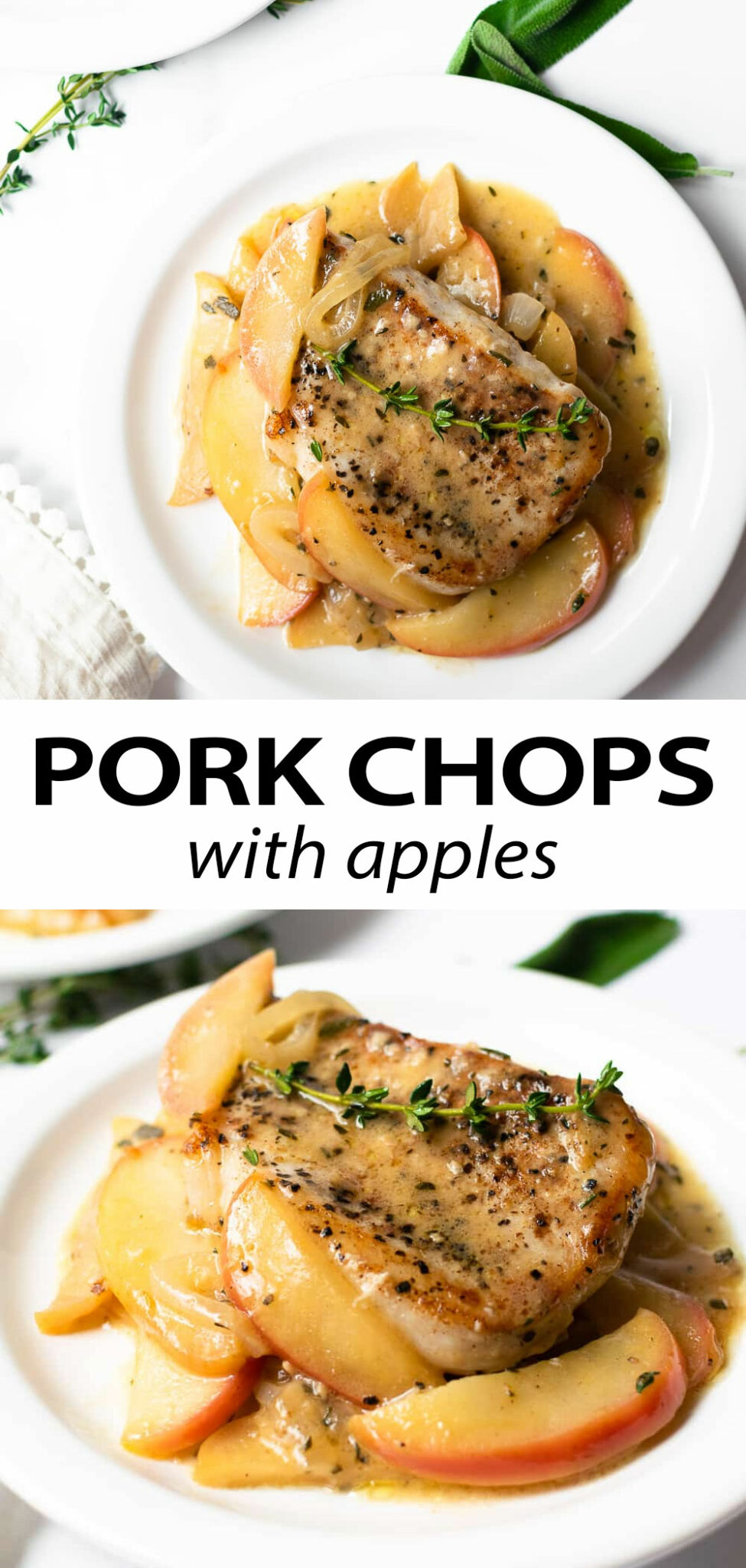 One Pan Pork Chops with Apples