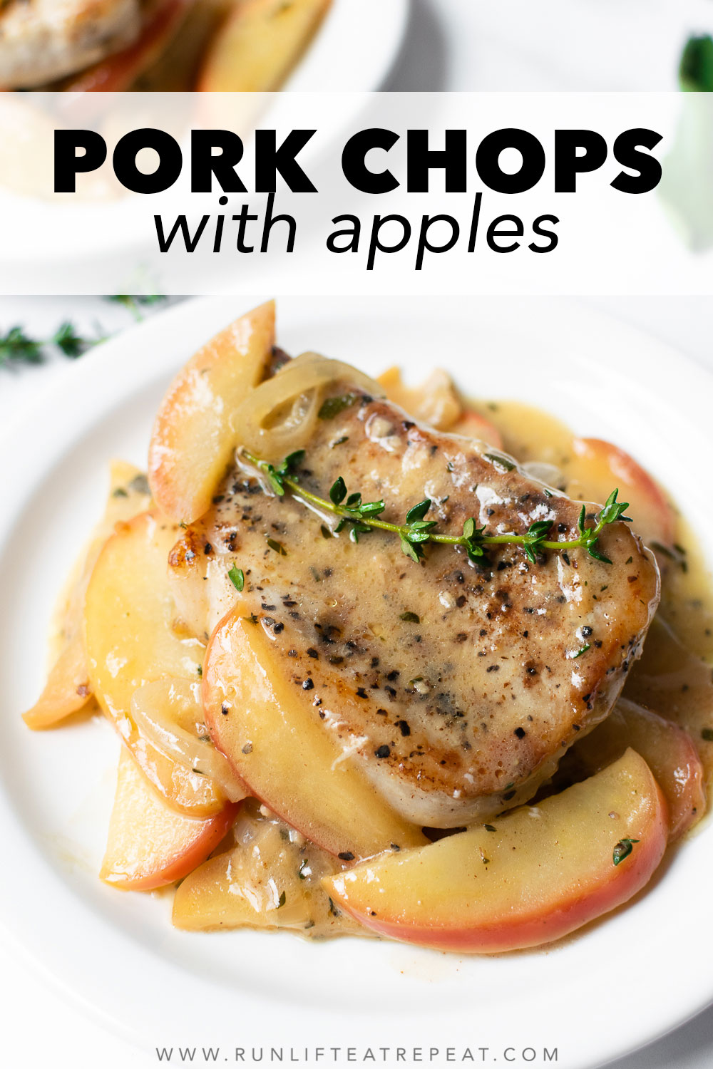 One Pan Pork Chops with Apples - Run Lift Eat Repeat