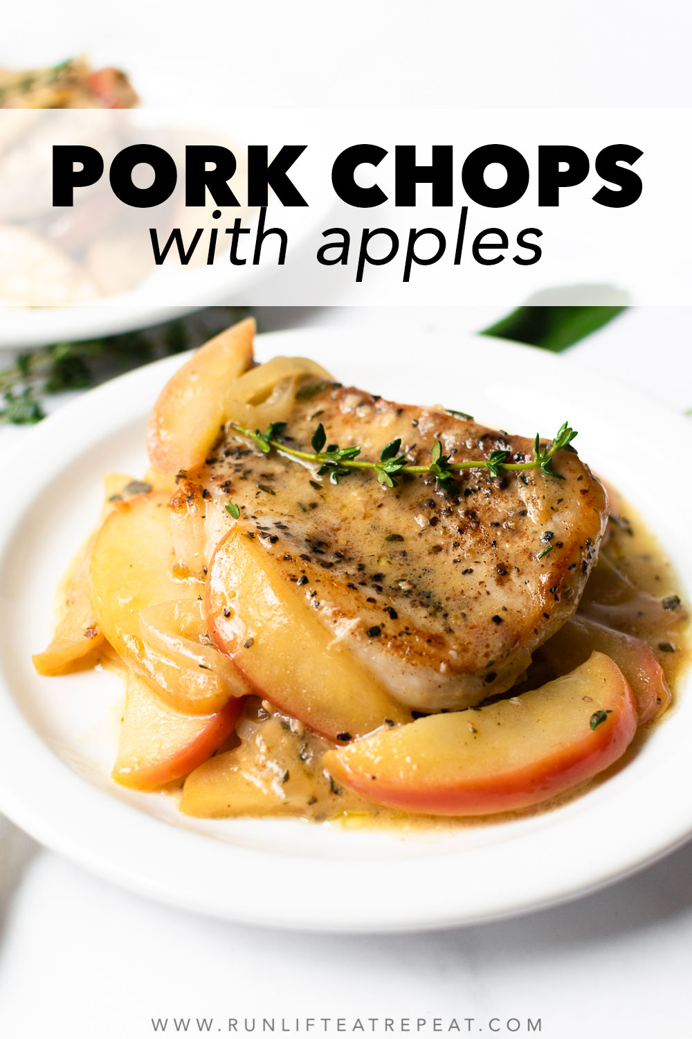 One Pan Pork Chops with Apples - Run Lift Eat Repeat