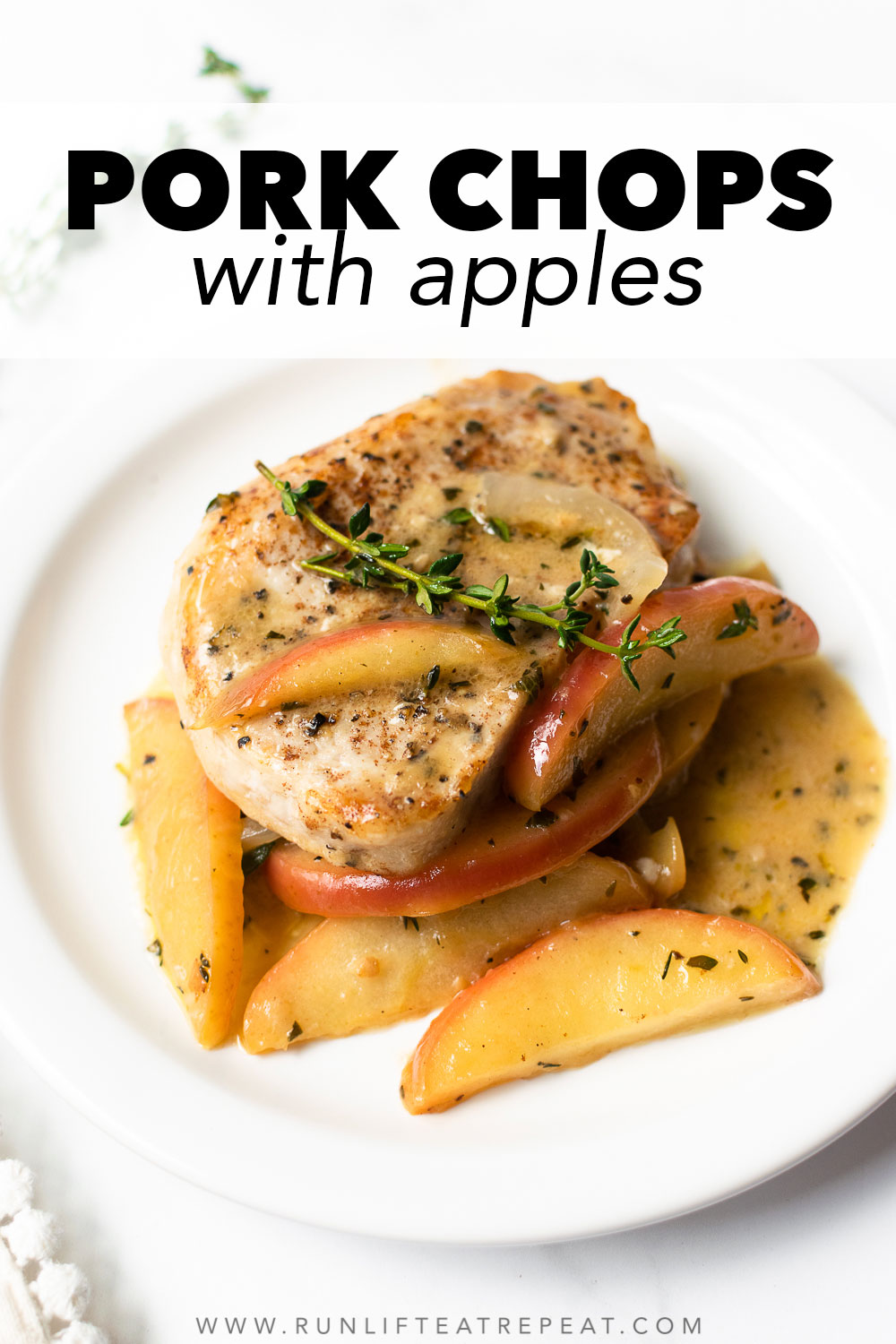 One Pan Pork Chops with Apples - Run Lift Eat Repeat