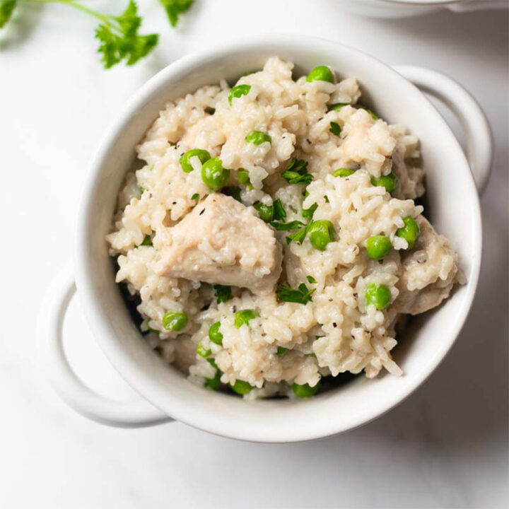 This chicken and rice recipe is an easy, comforting meal that can be anytime of the year. It's made in one pan, minimal ingredients and done in less than 40 minutes!