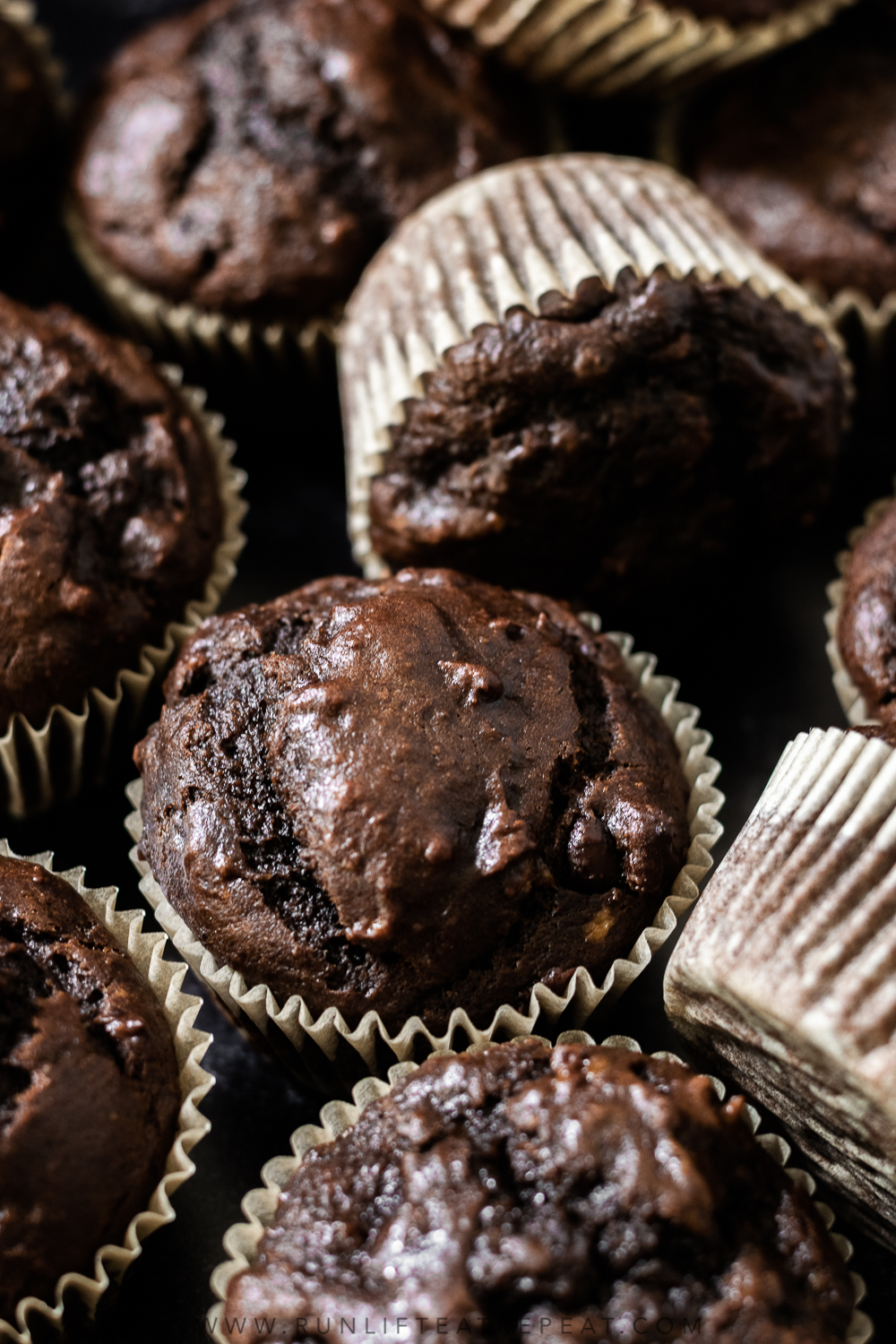 Chocolate Peanut Butter Banana Muffins