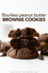 These flourless peanut butter brownie cookies are rich, soft-baked and chewy— that you won't believe that there's no flour or butter! With just 8 ingredients and no chilling, you'll find any excuse to make them. I recommend using mini chocolate chips to pack more into each cookie.