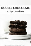 These double chocolate chip cookies are rich and fudgy, incredibly super soft and brownie-like centers, chewy edges, and chocolate chips studded throughout. Easy to throw together, no dough chilling, and just 10 minutes to bake!