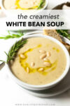 Creamy White Bean Soup is a delicious dish made with potatoes, beans, onions, garlic, broth, spices, and milk. This comforting soup is the perfect weeknight dinner and is ready to eat in just 25 minutes. It's packed with flavor and has a creamy texture that everyone in your family will love.