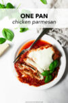 Learn how to make chicken parmesan at home in just 35 minutes! It's made with basic ingredients and smothered in flavorful marinara sauce, topped with fresh mozzarella cheese. It's the easiest chicken parmesan recipe that you'll ever make!