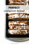 This cinnamon bread recipe is moist with a ribbon of cinnamon sugar swirled inside. You only need a handful of basic ingredients to make it and it's a recipe that the entire family will devour!