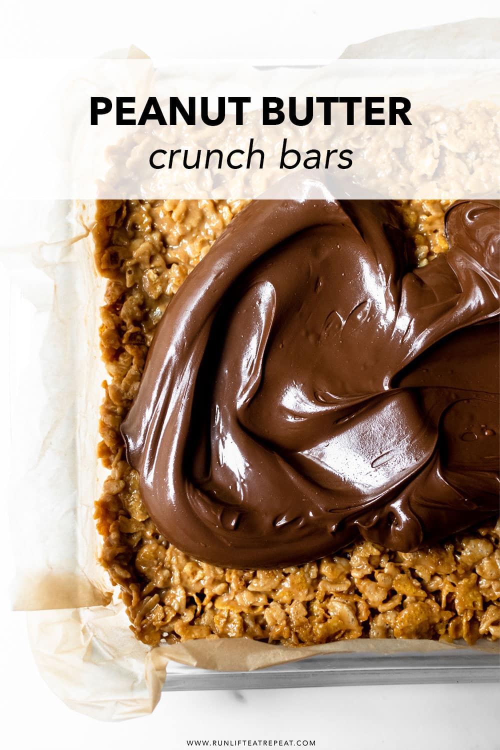 Made from just 8 ingredients, these no-bake chocolate peanut butter crunch bars are chewy, crispy, and irresistible. These are a delicious treat anytime of the year. No oven required! Warning: these bars are incredibly addicting.