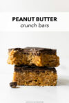 Made from just 8 ingredients, these no-bake chocolate peanut butter crunch bars are chewy, crispy, and irresistible. These are a delicious treat anytime of the year. No oven required! Warning: these bars are incredibly addicting.