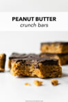 Made from just 8 ingredients, these no-bake chocolate peanut butter crunch bars are chewy, crispy, and irresistible. These are a delicious treat anytime of the year. No oven required! Warning: these bars are incredibly addicting.