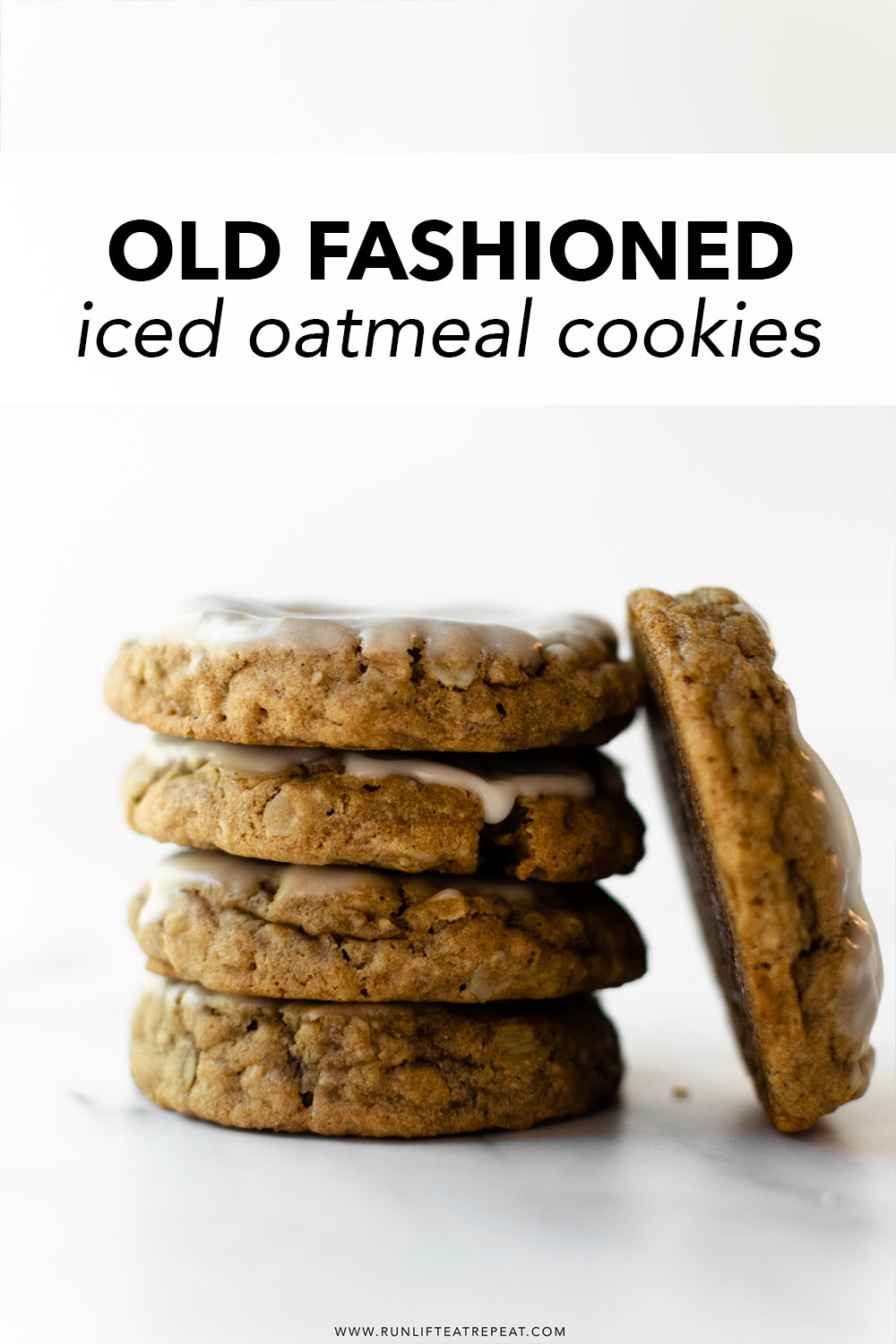 These classic iced oatmeal cookies are the old-fashioned style that you know and love from your childhood. With soft centers, crisp chewy edges, and topped with vanilla icing, these will be favorite for friends and family!