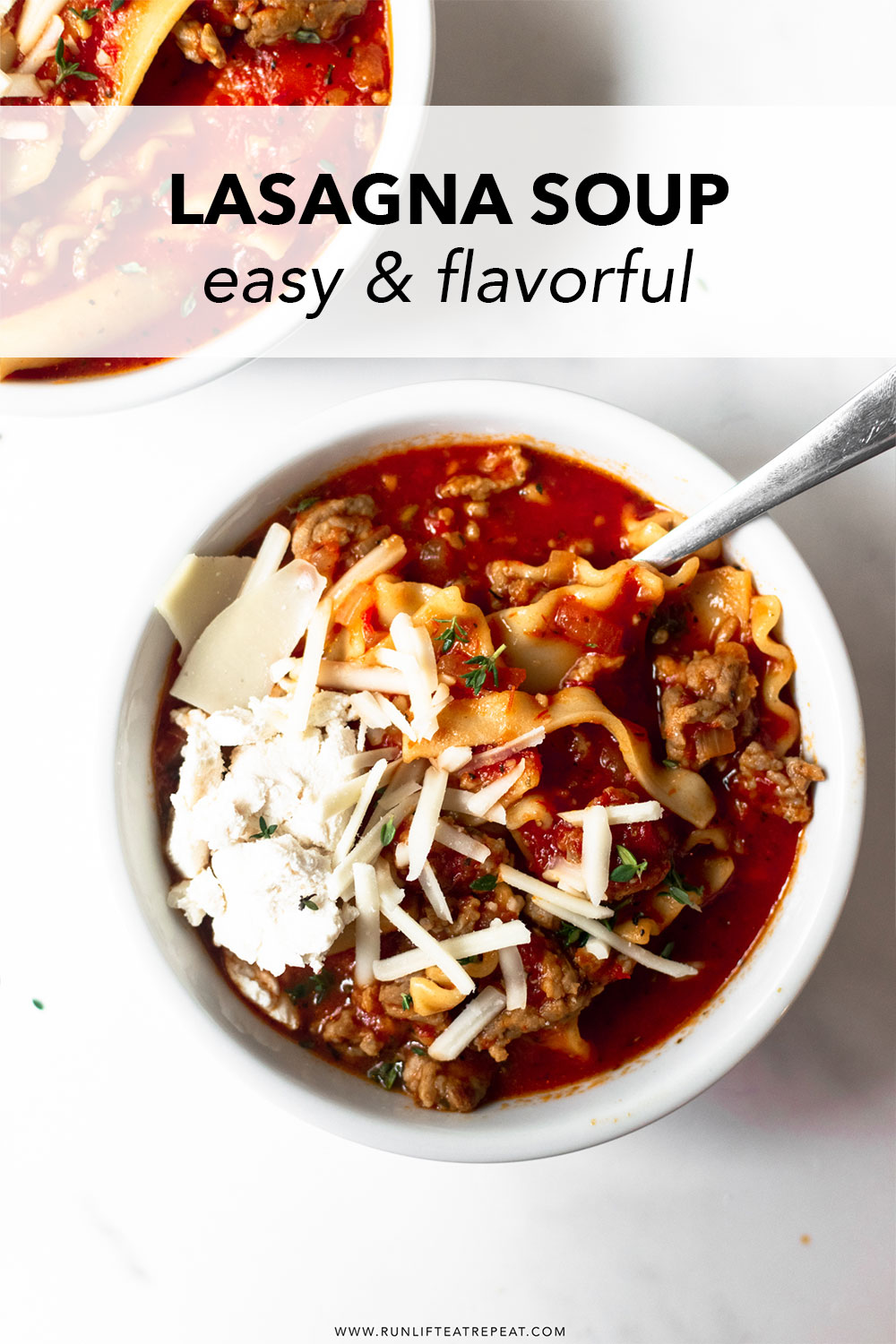 This lasagna soup recipe is easy, hearty, homemade, and satisfying. It's filled with Italian sausage, lasagna noodles and a ridiculously flavorful tomato broth. The soup is on the table in just 40 minutes and keeps perfectly for leftovers!