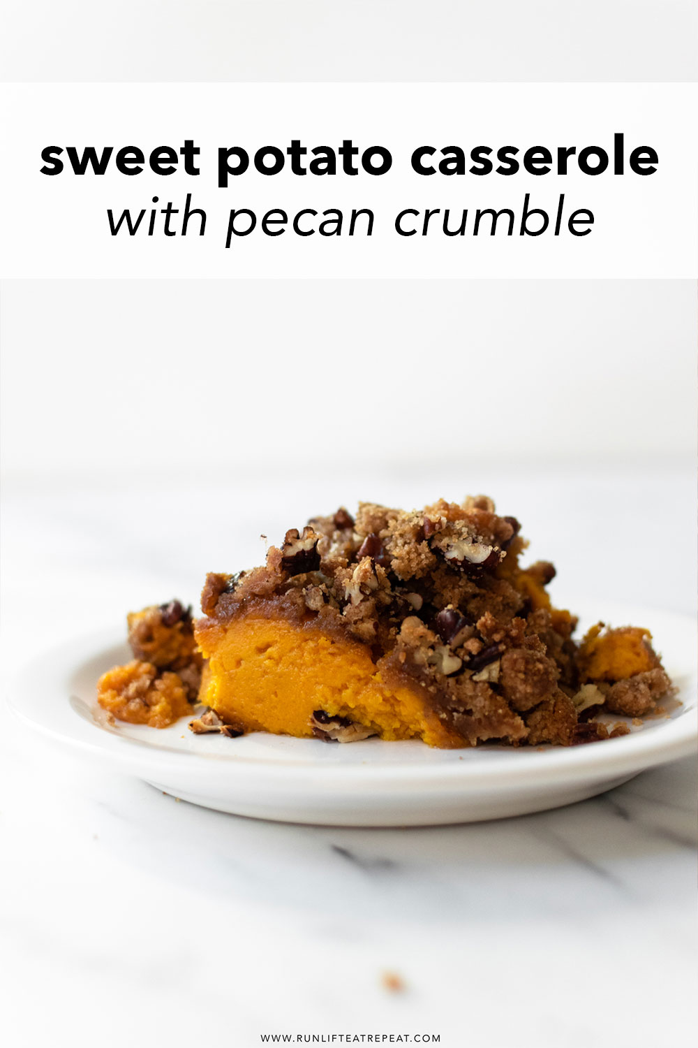 This homemade sweet potato casserole will be a star on your Thanksgiving table— one bit and you'll know why! It's full of flavor, comes together quick and topped with a pecan crumble topping for added crunch.
