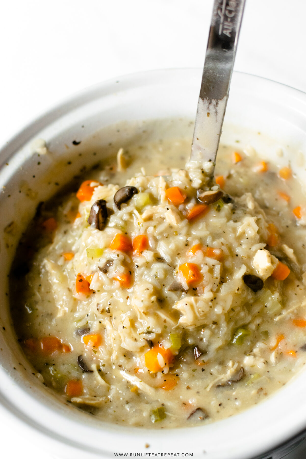 Slow Cooker Creamy Chicken and Rice Soup - Simple Everyday Recipes