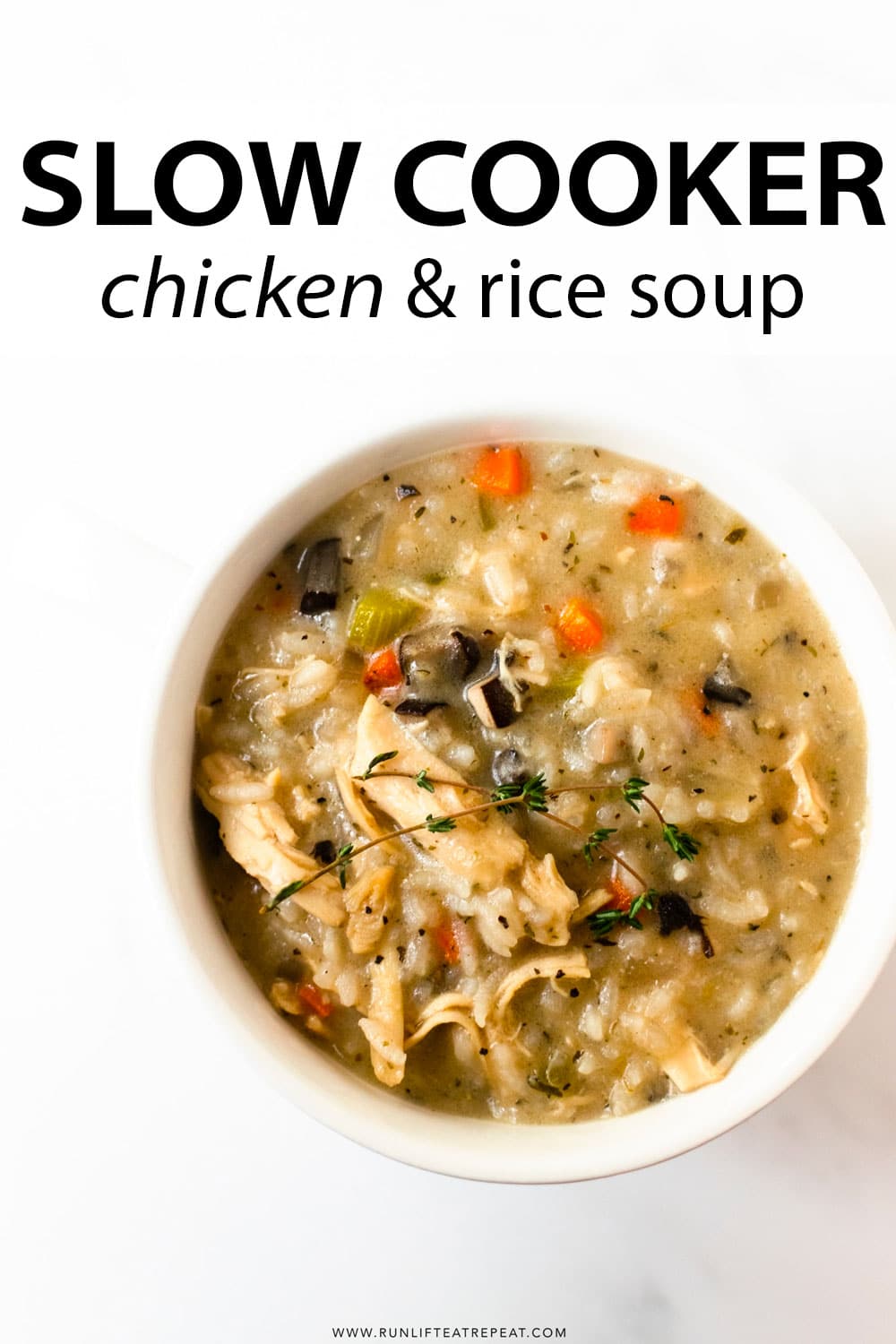 This slow cooker creamy chicken and rice soup is incredibly simple to make. Made with carrots, celery, onions, mushrooms, chicken, rice, variety of spices, and finished off with cream. Pair this with grilled cheese or crusty bread for dinner on a cold evening!