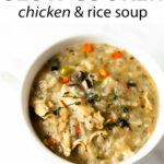 This slow cooker creamy chicken and rice soup is incredibly simple to make. Made with carrots, celery, onions, mushrooms, chicken, rice, variety of spices, and finished off with cream. Pair this with grilled cheese or crusty bread for dinner on a cold evening!